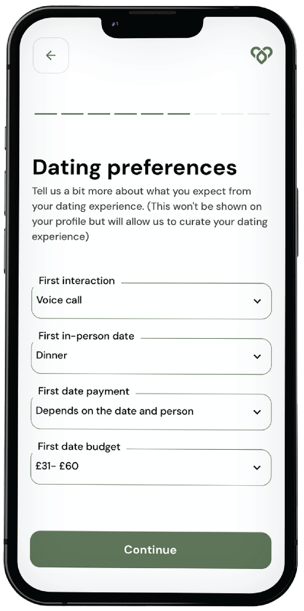 Mobile frame displaying hati app